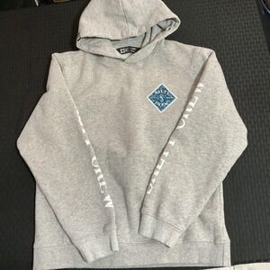 Salty Crew Hoodie Kids XL Gray Pullover Sleeve Logo‎ Nautical Graphic Sweatshirt